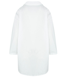 White oversize shirt with patch cut-off KAMA