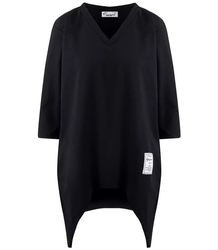 Oversize sweatshirt blouse with asymmetric bottom