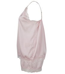 Satin pajama set with lace shorts top petticoat
