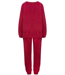 Women's corduroy tracksuit composed of a sweatshirt and trousers. Loose cut