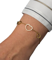 Elegant gold women's steel bracelet