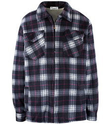 Warm fleece checked men's shirt insulated with faux fur