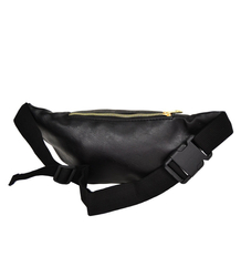 Metallic waist bag with chain