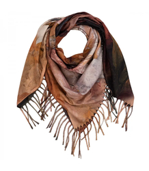 Elegant scarf large flowers with tassels