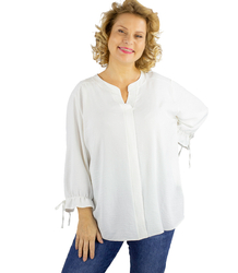 Elegant oversize tunic shirt with ties on sleeves SOPHIE