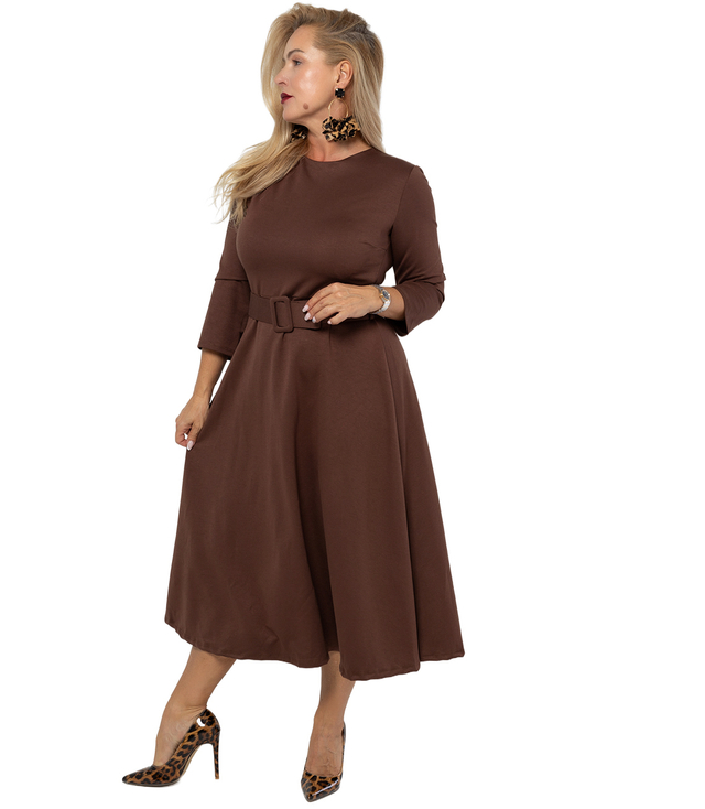 Classic strapless flared midi dress ELISE 2