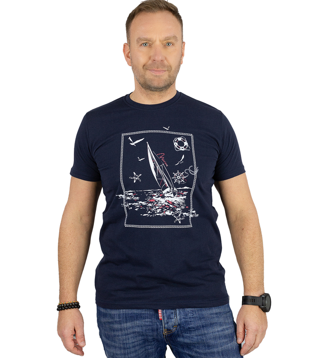 Men's short sleeve t-shirt with nautical motif