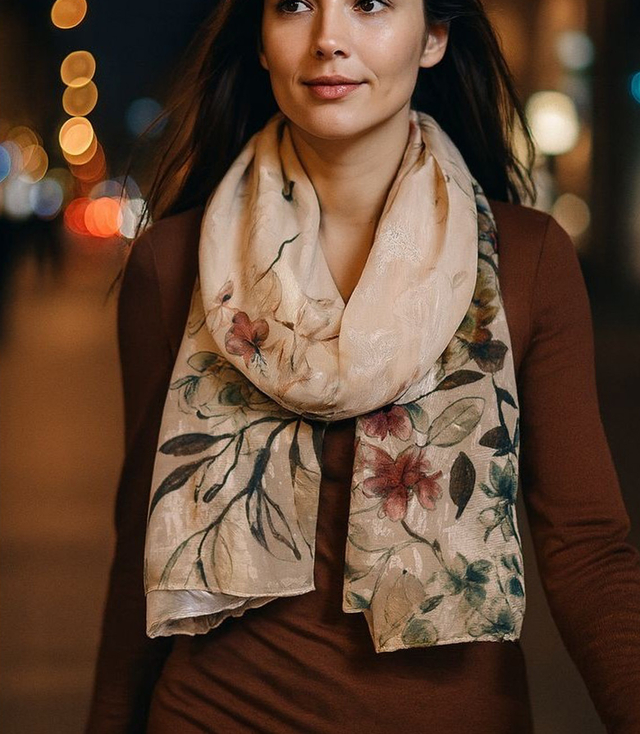 Women's patterned shawl 70x180