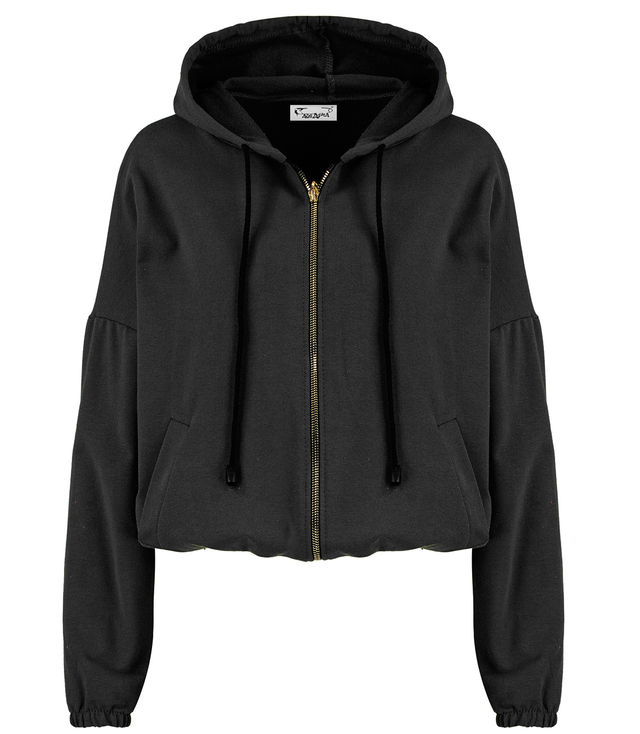 Women's thin, one-color basic sweatshirt with hood JULIA