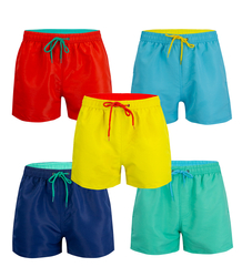 One-color swim shorts with contrasting string