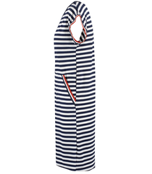 Midi nautical striped dress with contrasting inserts SABINA