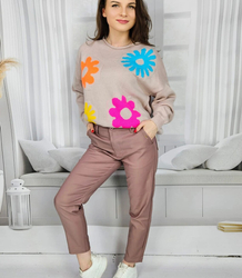 Women's elegant colorful cigarette pants VALERIA