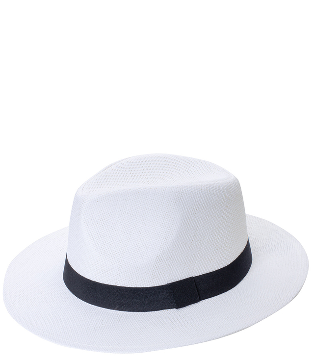 Men's Panama hat with black stripe