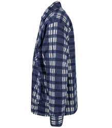 Warm fleece checked men's shirt insulated with faux fur