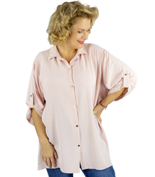 Elegant oversize shirt with decorative collar "VIVIANNE"