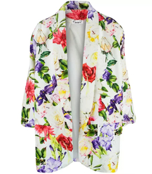 Loose-fitting flowers suit jacket