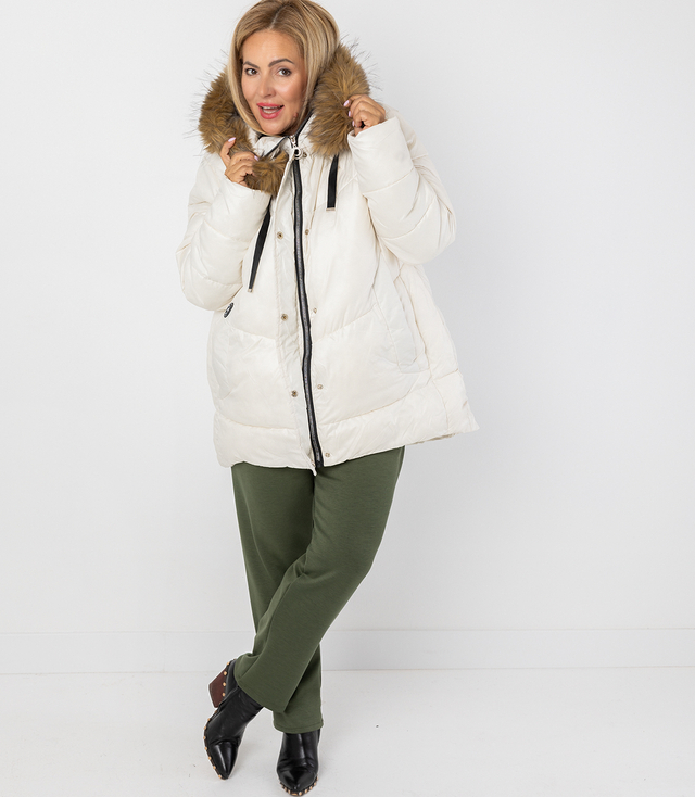 Warm winter jacket with fur hood URBAN EXPLORER