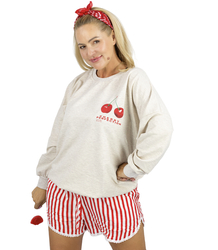  Women's oversize sweatshirt cherry print CHERRY PERFECTION