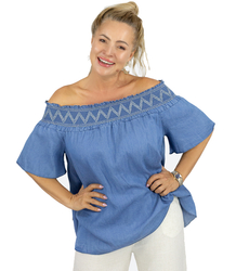 Spanish blouse with embroidery and loose bottom SOLENE
