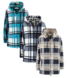 BRITANY warm fleece sweatshirt with a checkered hood