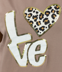 T-shirt blouse with LOVE print and sequins ALINA