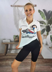 Women's short KARO seamless cycling leggings