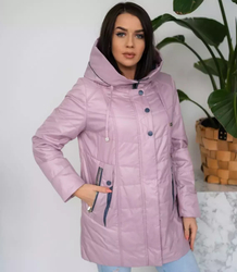 Women's transitional jacket with a quilted hood IZA