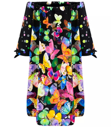 SPANISH tunic mini dress with butterflies