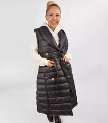 Quilted jacket coat sleeveless 4W1 FUR