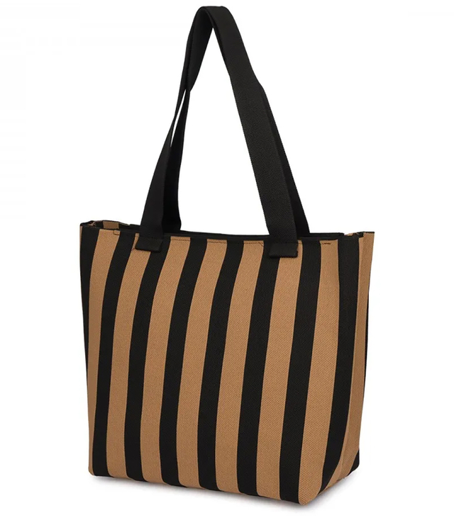 Stylish striped handbag classic elegance with a retro touch