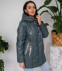 Women's transitional jacket with a quilted hood IZA