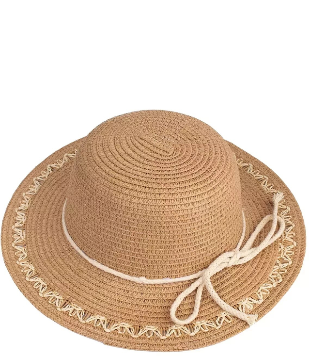 Pleciony kapelusz słomkowy z rafii ze sznurkiem
