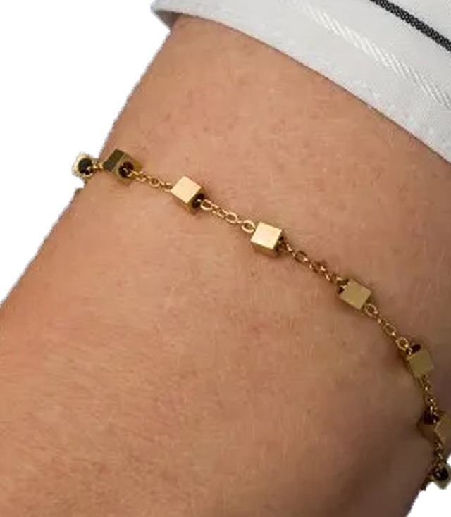 Elegant gold women's steel bracelet