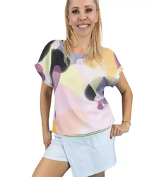 Loose blouse stylish colorful short sleeve