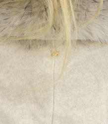 Elegant women's coat with decorative fur CRYSTAL