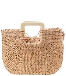 Basket summer bag bag rigid braided square handles