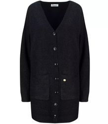 Plain classic long button down cardigan sweater
