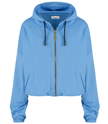 Women's thin, one-color basic sweatshirt with hood JULIA