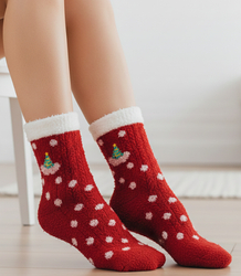 Women's Christmas alpaca socks - long, warm