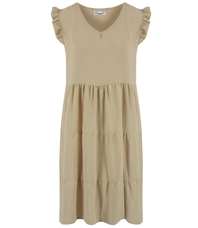 Lovely, loose, oversize midi summer dress with ruffles, IZABELL