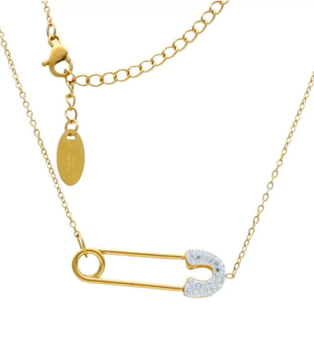 Naszyjnik wisiorek złoty stal regulacja zawieszka