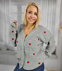 Warm and cozy women's sweater with hearts for autumn SUMMER