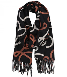 Warm stylish scarf abstract pattern soft smooth 180x70 cm