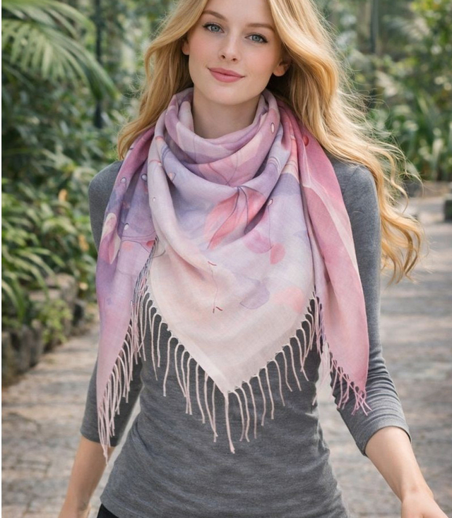 Women's floral pattern scarf 180x70