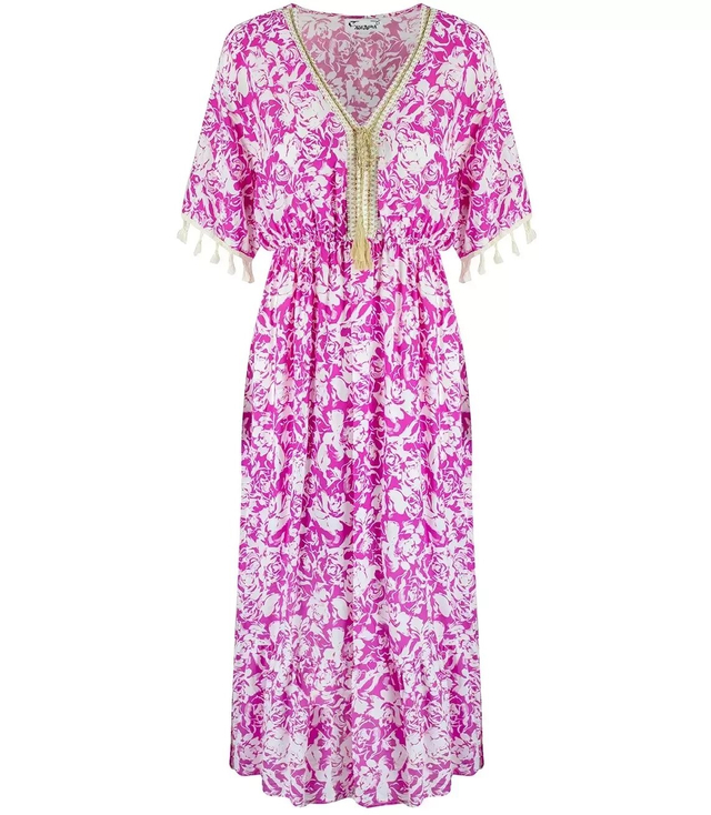 Długa sukienka boho wzorzysta maxi DALIA