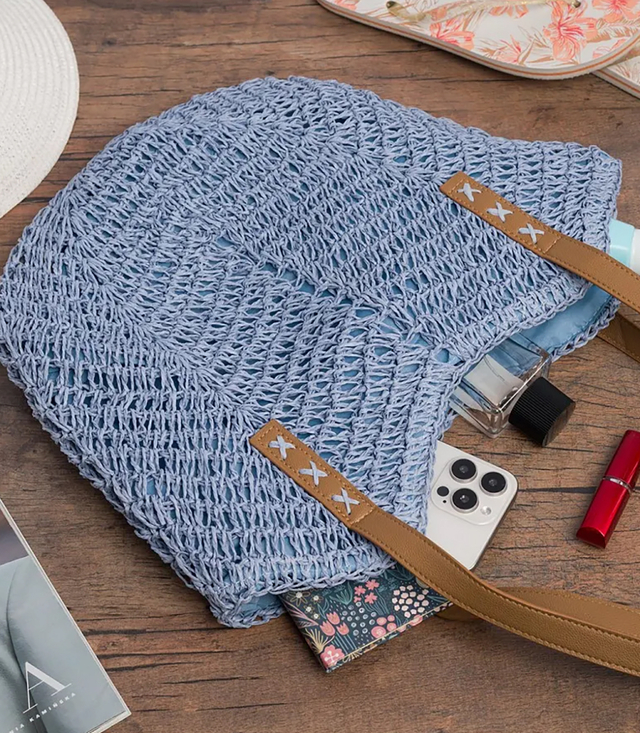 Torba damska plażowa boho ażurowa na lato koszyk shopper