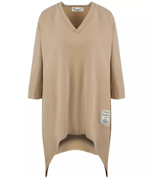 Oversize sweatshirt blouse with asymmetric bottom