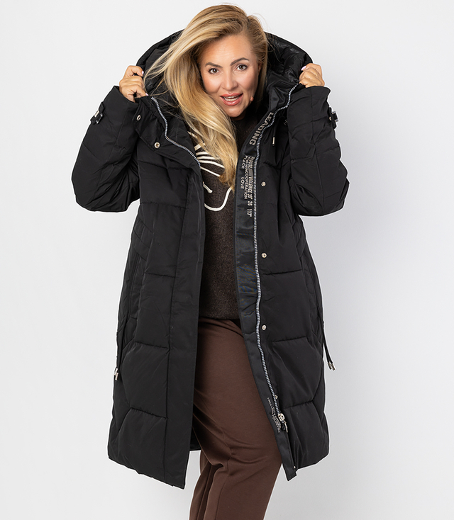 Long winter quilted coat warm jacket SUZANA