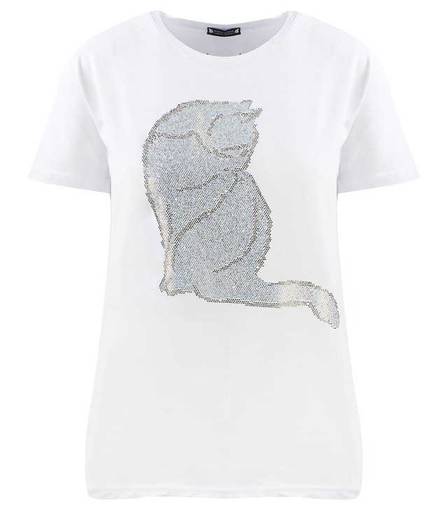 Bluzka t-shirt koszulka kotek diamenciki top