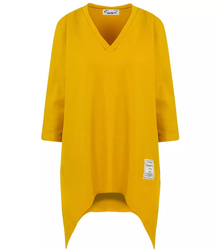 Oversize sweatshirt blouse with asymmetric bottom